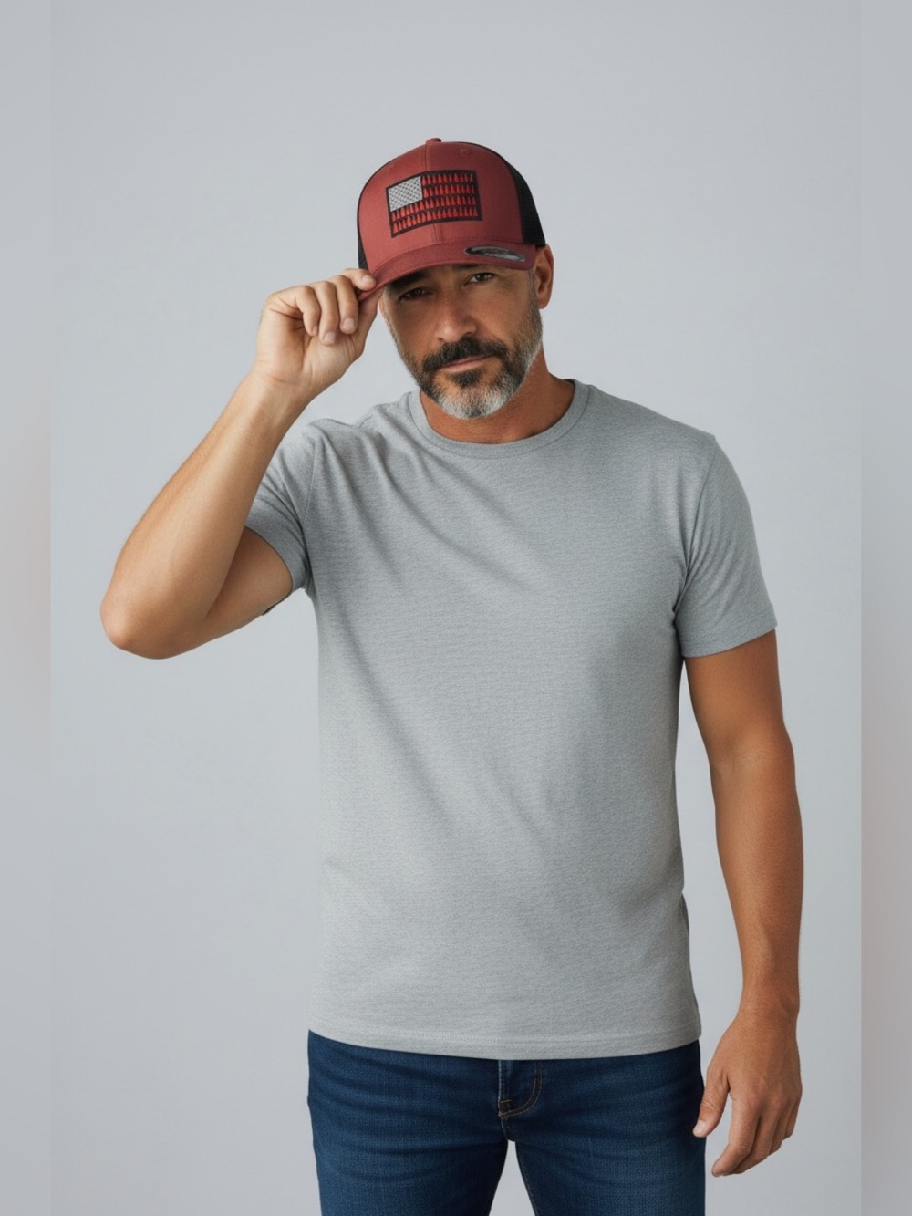 Columbia Tree Flag Mesh Flexfit Fitted Baseball Cap - Picture 8 of 9